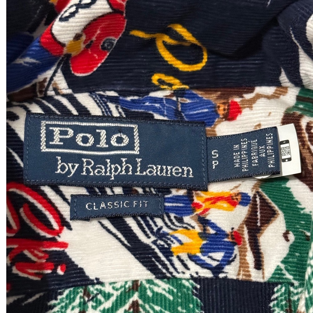 Polo Ralph Lauren‎ Mens Classic Fit Corduroy Navy Winter Holiday Shirt Size S - Picture 2 of 8
